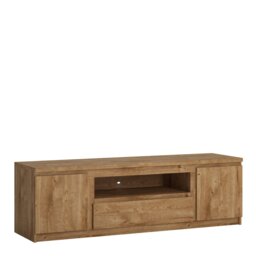 Rackhams Fribo 2 Door 1 Drawer 166cm Wide TV Cabinet in Oak - 1 - thumbnail 1