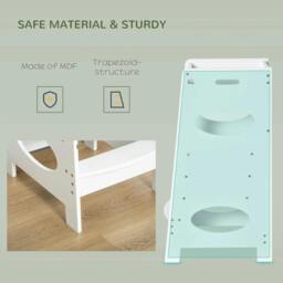 Rackhams Toddler Step Stool Kids Adjustable Standing Tower with Safety Rail for Kitchen Counter White - thumbnail 5