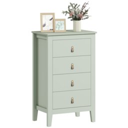 "Rackhams ""Four-drawer dresser is spacious"",""E1 particle board, with melamine coating "",""Modern style with unique leather handles"" - 98" - thumbnail 2