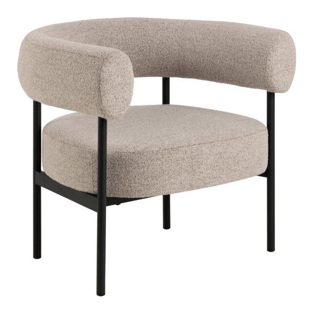 Rackhams Oakfield Lounge Chair in Beige Fabic with Black Legs - 1 - image 1