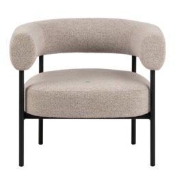 Rackhams Oakfield Lounge Chair in Beige Fabic with Black Legs - 1 - thumbnail 2
