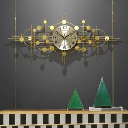 Rackhams Cohen Art Deco Gold Wall Clock, Silent Clock, Horizontal Or Vertical - Vertical 90cm - thumbnail 4