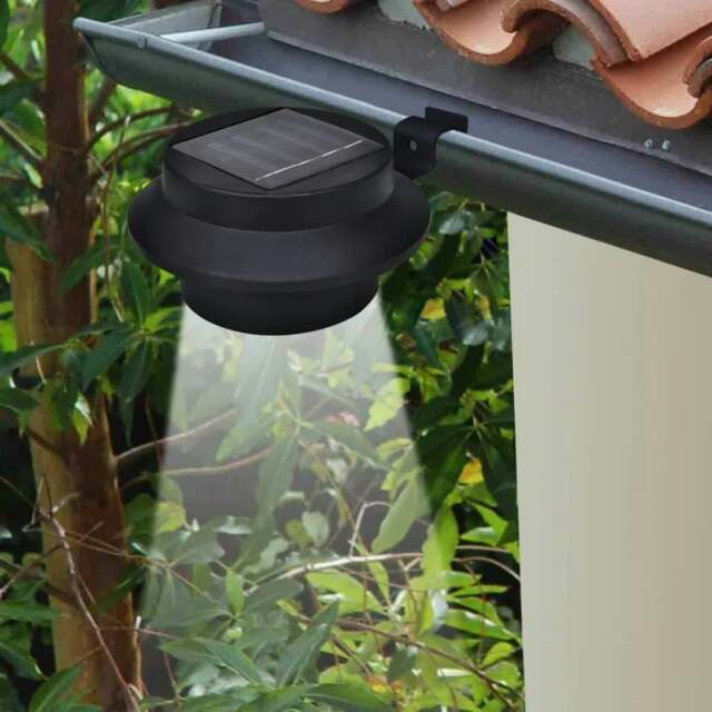 Rackhams Outdoor Solar Lamp Set 6 pcs Fence Light Gutter Light Black