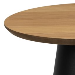 Rackhams Soli Round Coffee Table in Oak/Black 45x48cm - 1 - Oak/Black - Brown - thumbnail 5