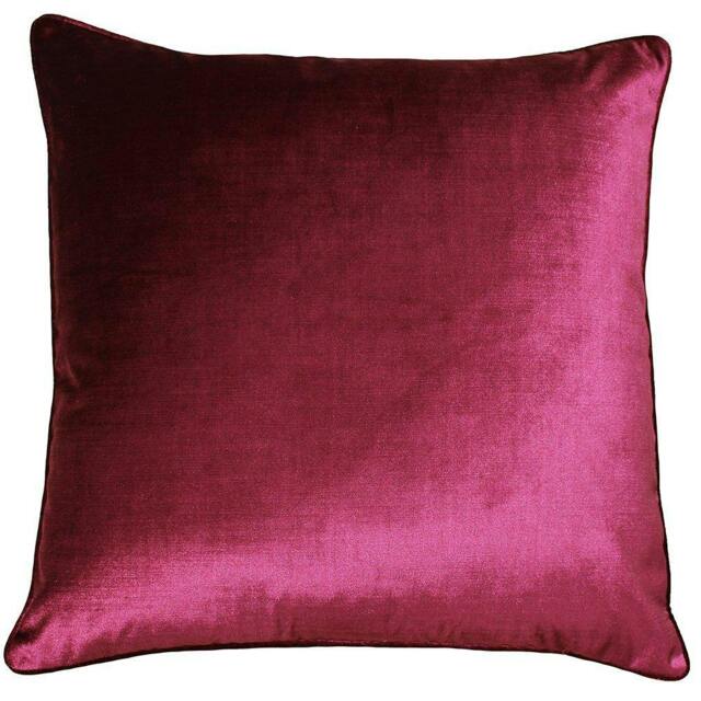 Rackhams Riva Paoletti Luxe Velvet Cushion Cover - Cranberry - 55 x 55cm - Cranberry - 100% Polyester - image 1