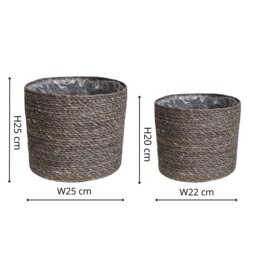 Rackhams Theo Rim Basket Set of 2 - Grey - thumbnail 5