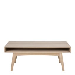 Rackhams Marte Coffee Table with Open Shelf in White Oak - 1 - White & Natural - Brown - thumbnail 2