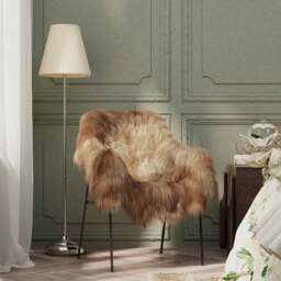 Rackhams Icelandic Sheepskin Chair Cover Brown 70x110 cm - thumbnail 1