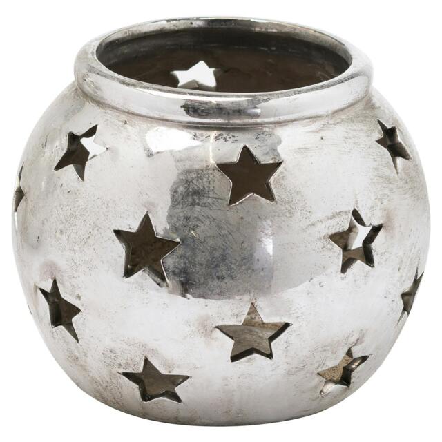 Rackhams Aspen Star Candle Lantern - Silver - 10cm x 14cm - Silver - 100% Mixed