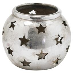 Rackhams Aspen Star Candle Lantern - Silver - 10cm x 14cm - Silver - 100% Mixed