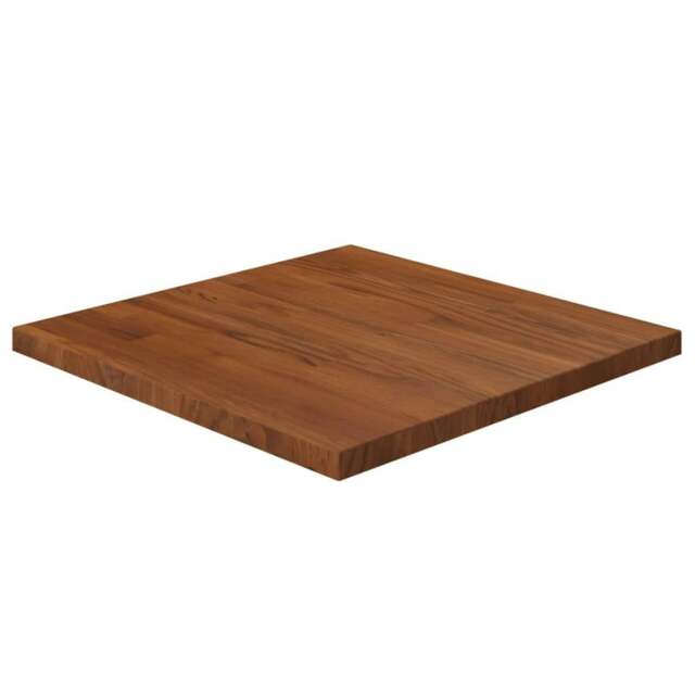Rackhams Square Table Top Dark Brown 50x50x2.5cm Treated Solid Wood Oak