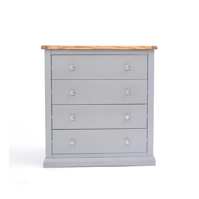 Rackhams Rocca 4 Drawer Chest of Drawers Chrome Knob - Grey - image 1