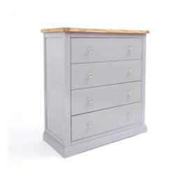 Rackhams Rocca 4 Drawer Chest of Drawers Chrome Knob - Grey - thumbnail 2
