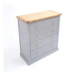 Rackhams Rocca 4 Drawer Chest of Drawers Chrome Knob - Grey - thumbnail 3