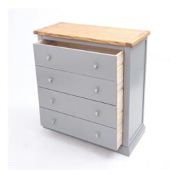 Rackhams Rocca 4 Drawer Chest of Drawers Chrome Knob - Grey - thumbnail 4