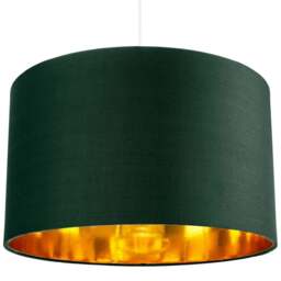 "Rackhams Contemporary Green Cotton 14"" Table/Pendant Lamp Shade with Shiny Copper Inner" - thumbnail 5