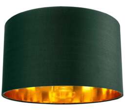 "Rackhams Contemporary Green Cotton 14"" Table/Pendant Lamp Shade with Shiny Copper Inner"