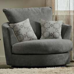 Rackhams Graceland Fabric Swivel Chair - Stone - thumbnail 2
