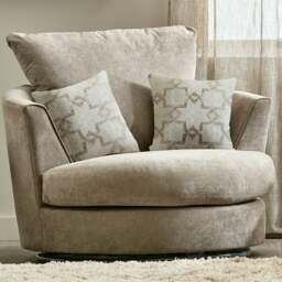 Rackhams Graceland Fabric Swivel Chair - Stone - thumbnail 1