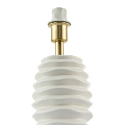 Rackhams Modern Off-White Gloss Ceramic Table Lamp Base with Rippled Grooves - thumbnail 3