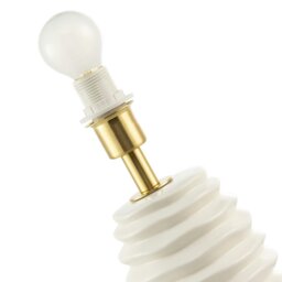 Rackhams Modern Off-White Gloss Ceramic Table Lamp Base with Rippled Grooves - thumbnail 4