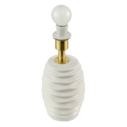 Rackhams Modern Off-White Gloss Ceramic Table Lamp Base with Rippled Grooves - thumbnail 2