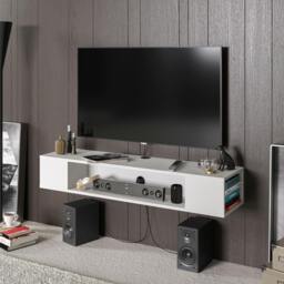 "Rackhams Peti Modern Tv Stand TV Cabinet for TV's up to 61"" - Black" - thumbnail 2