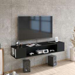 "Rackhams Peti Modern Tv Stand TV Cabinet for TV's up to 61"" - Black" - thumbnail 1