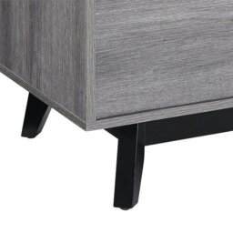 Rackhams Vaughn Accent Side Table with Flip Down Door in Grey Oak - Grey - thumbnail 3
