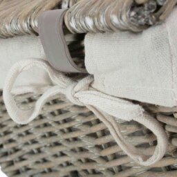 Rackhams 36cm Grey Wash Finish Storage Wicker Hamper Basket - thumbnail 5