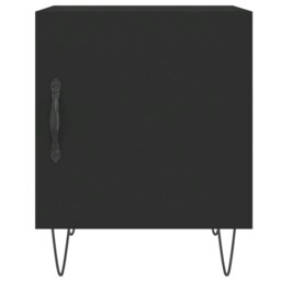 Rackhams Bedside Cabinet Black 40x40x50 cm Engineered Wood - Black - Engineered wood, iron - thumbnail 6
