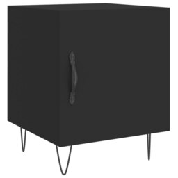 Rackhams Bedside Cabinet Black 40x40x50 cm Engineered Wood - Black - Engineered wood, iron - thumbnail 2