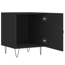 Rackhams Bedside Cabinet Black 40x40x50 cm Engineered Wood - Black - Engineered wood, iron - thumbnail 5