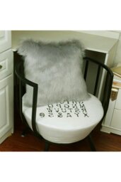 Rackhams 50*50cm Fluffy Faux Wool Grey Cushion Cover - Grey - thumbnail 6