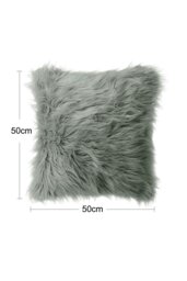 Rackhams 50*50cm Fluffy Faux Wool Grey Cushion Cover - Grey - thumbnail 5