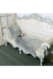 Rackhams 50*50cm Fluffy Faux Wool Grey Cushion Cover - Grey - thumbnail 3