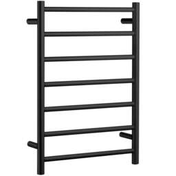 Rackhams Matt Black Stainless Steel Electric Heated Towel Warmer (W)500mm x (H)689mm Wall Mounted Kitchen Bathroom Clothes Hanger - thumbnail 1