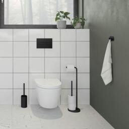 Rackhams Black Steel Freestanding Toilet Brush and Holder - thumbnail 3