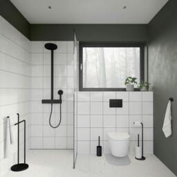 Rackhams Black Steel Freestanding Toilet Brush and Holder - thumbnail 2
