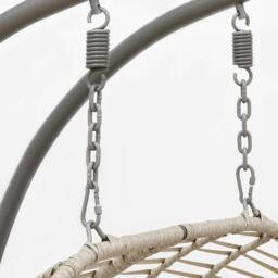 Rackhams Egg Hanging Swing Chair, Wicker Rattan Basket, Steel Frame, Double - DG61 - thumbnail 5