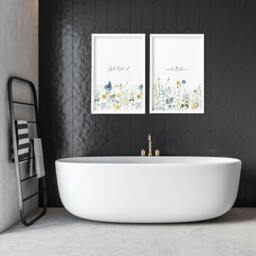 Rackhams Bathroom Decor Small - Set of 2 wall art prints - A2 16.54 x 23.39 in / 42 x 59.4 cm - Satin Photo paper 280 gsm - White Frame - thumbnail 3