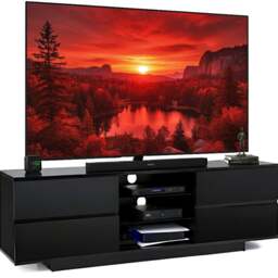 "Rackhams AVITUS High Gloss Black with 4-Black Drawers for 32""-65"" LED/OLED/LCD TV Cabinet - FULLY ASSEMBLED"