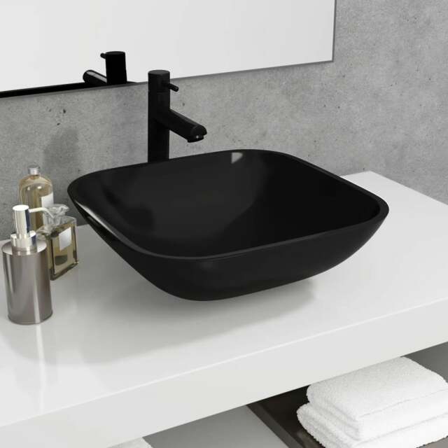 Rackhams Basin Glass 42x42x14 cm Black