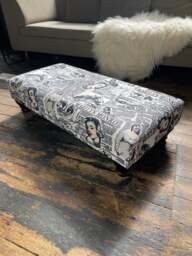 Rackhams Premium Monroe Footstool Pouffe Ottoman – UK Handcrafted Non-Storage Bench & Versatile Living Room Furniture - 43 x 43 Inches (110 x 110cm) - thumbnail 3