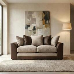 Rackhams Cheswick Living Room Furniture Range - Chenille Brown / Beige - Swivel Chair - thumbnail 3
