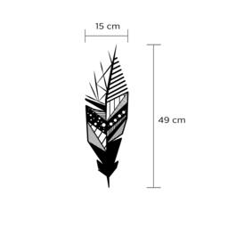Rackhams Modern Metal Wall Art Feather Home Ornament Decorative Minimalist Design Hanging Wall Sculpture, Black - Metal - Black - thumbnail 3