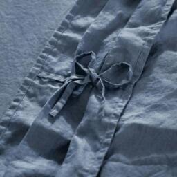 Rackhams Denim Blue French Linen 40cm Deep Fitted Sheets - Double - Deep - thumbnail 3