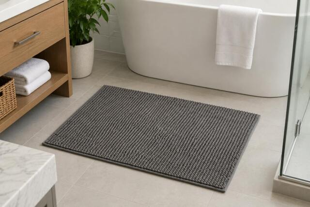 Rackhams Noodle Bath Mats - Graphite - 40x60cm - image 1