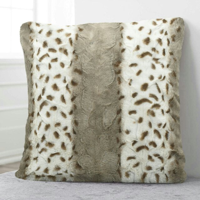 Rackhams Luxury Fur Soft Animal Print Cushion - 43cm x 43cm - Multi