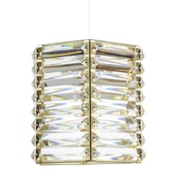 Rackhams Modern Hexagonal Polished Gold Pendant Shade with Clear Acrylic Rods - thumbnail 4